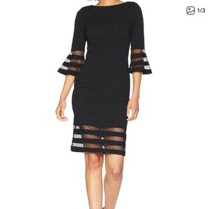 Calvin Klein bell sleeve black dress